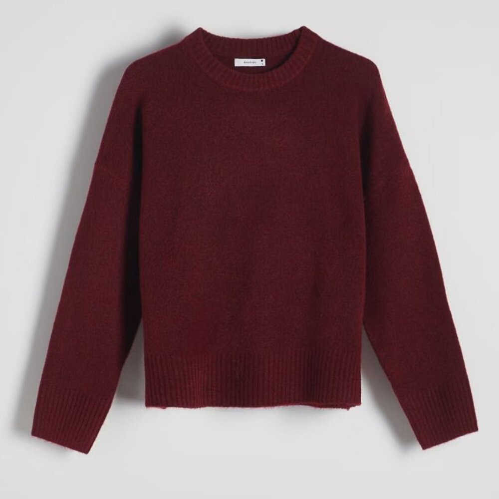 Wool Blend Burgundy Red Crewneck Jumper Reserved in Size S